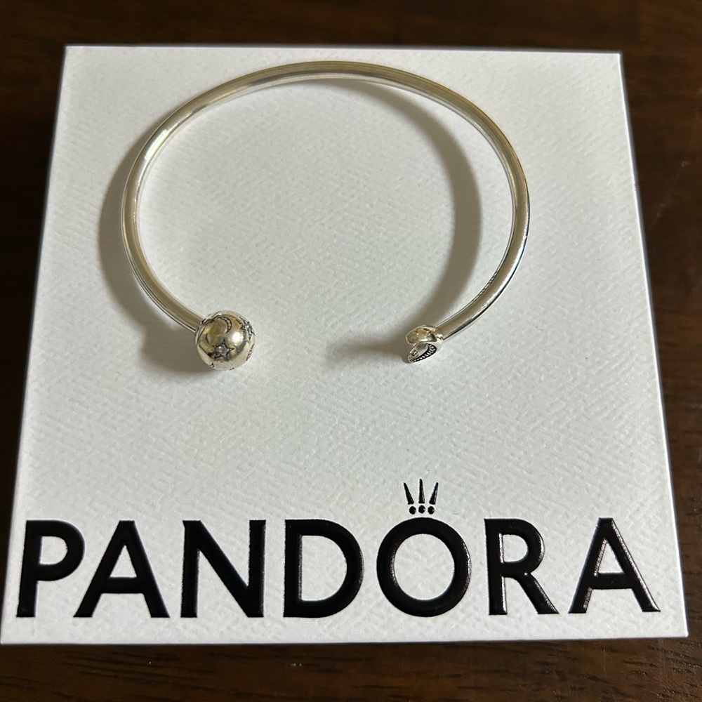 Pandora Sterling Silver Moon and Star Bangle